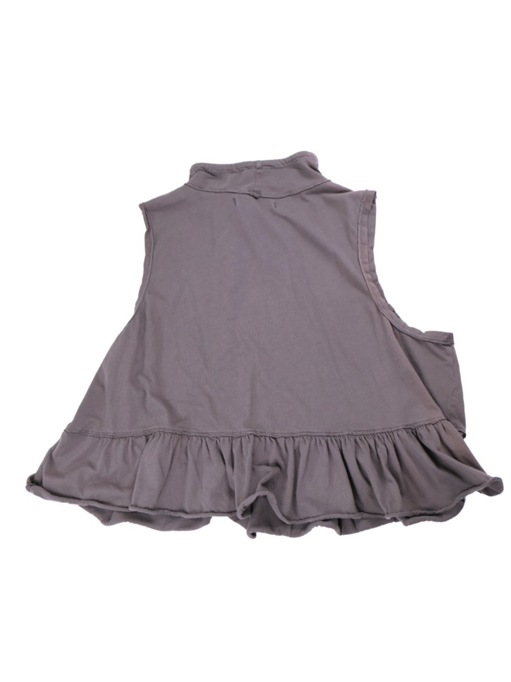 Free People We The Free Sleeveless Ruffle Hem Tank Top Large Gray Boho - Picture 3 of 8
